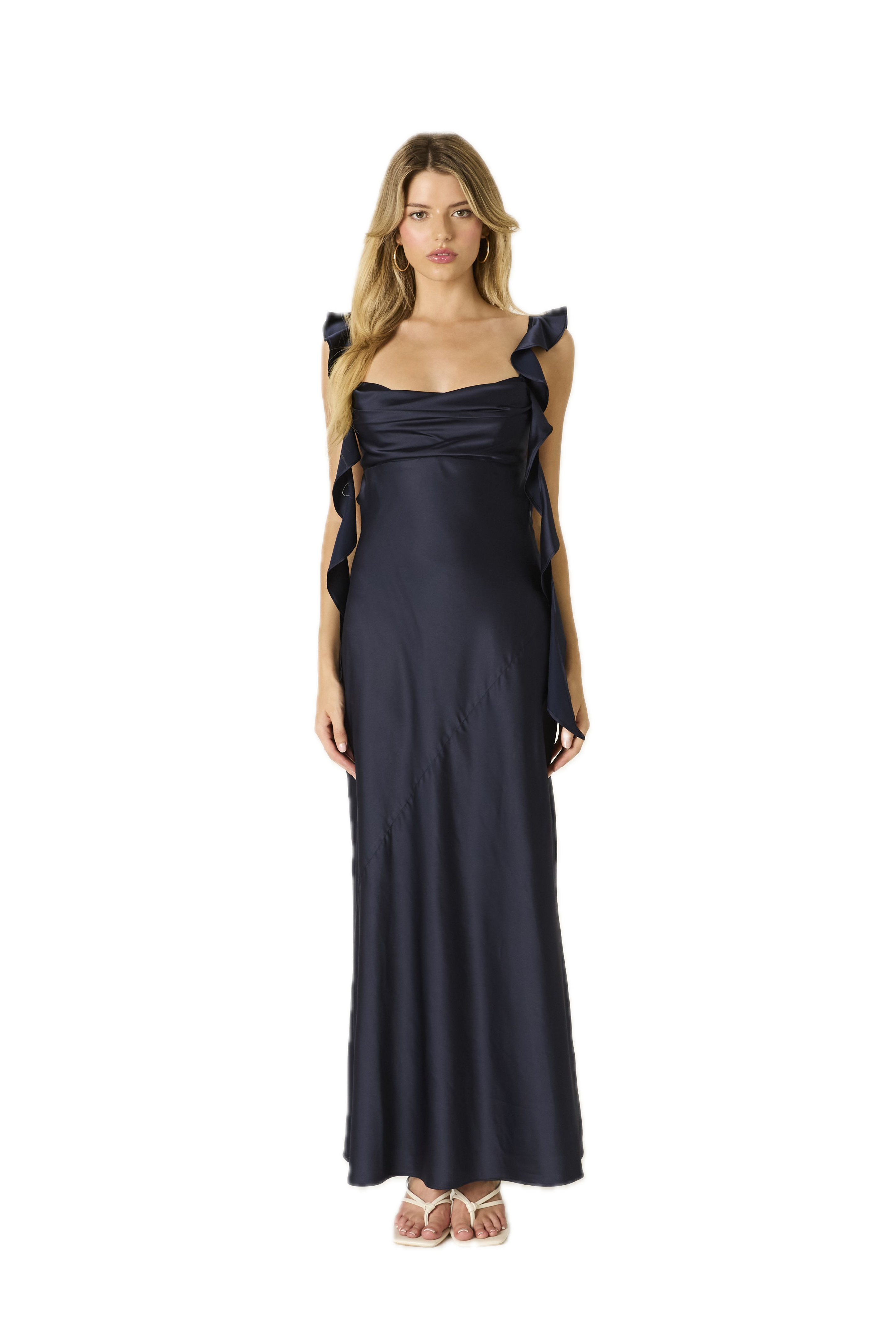 Satin Fountain Maxi Dress
