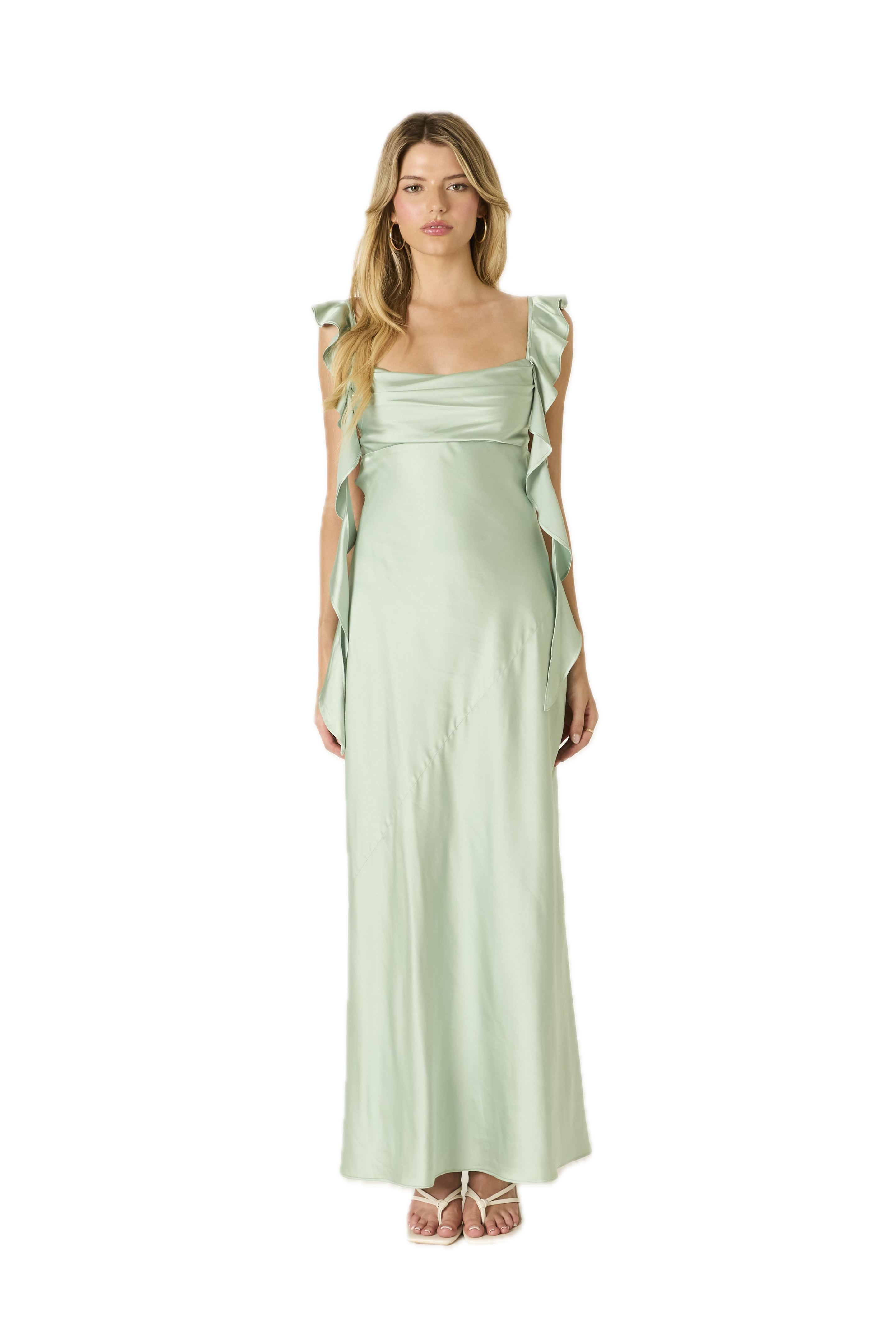 Satin Fountain Maxi Dress