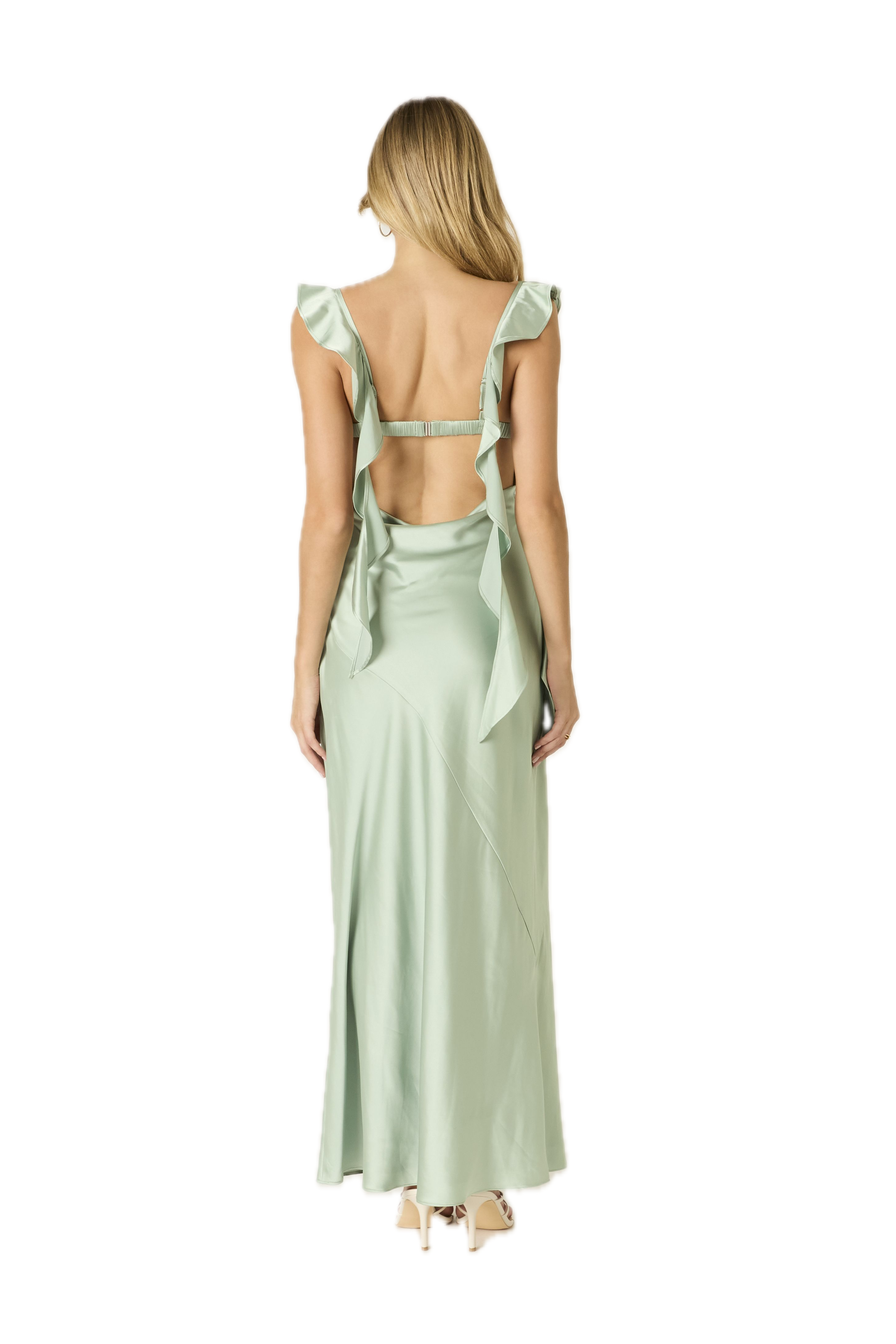 Satin Fountain Maxi Dress