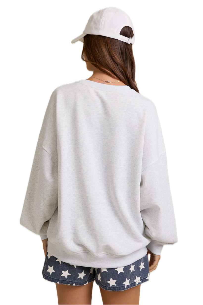 USA Star Embroidered Sweatshirt