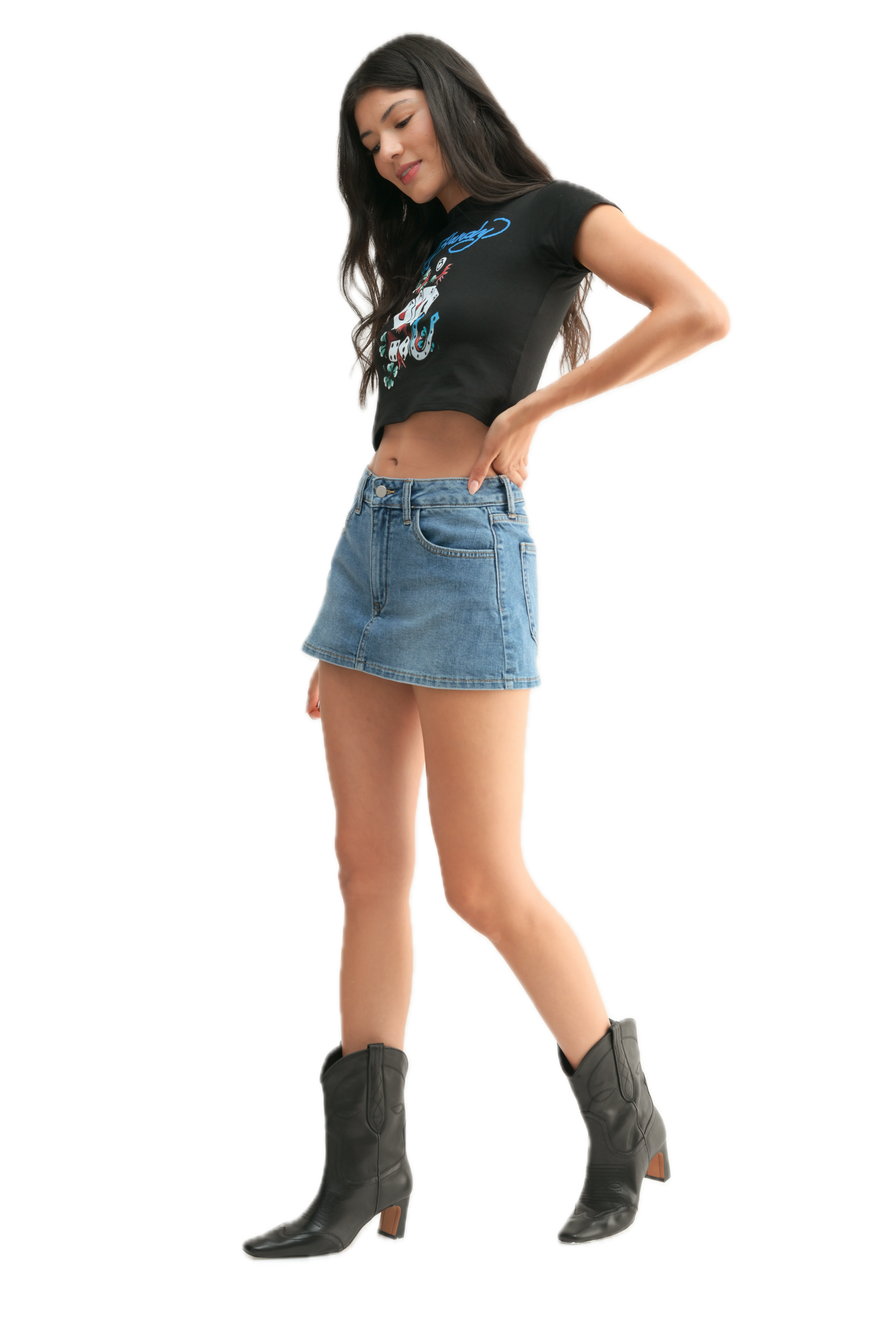 Low Rise Denim Skort