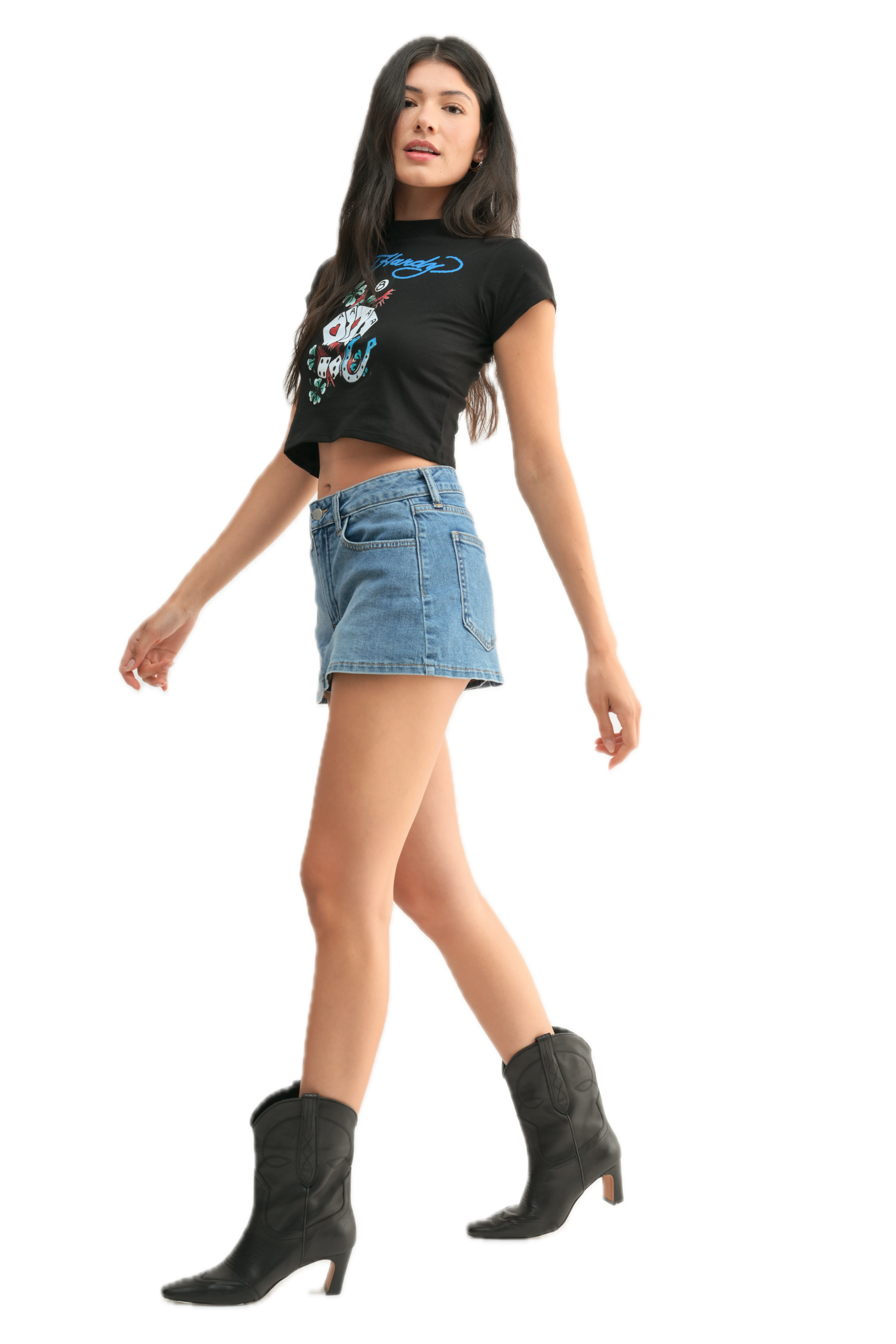 Low Rise Denim Skort