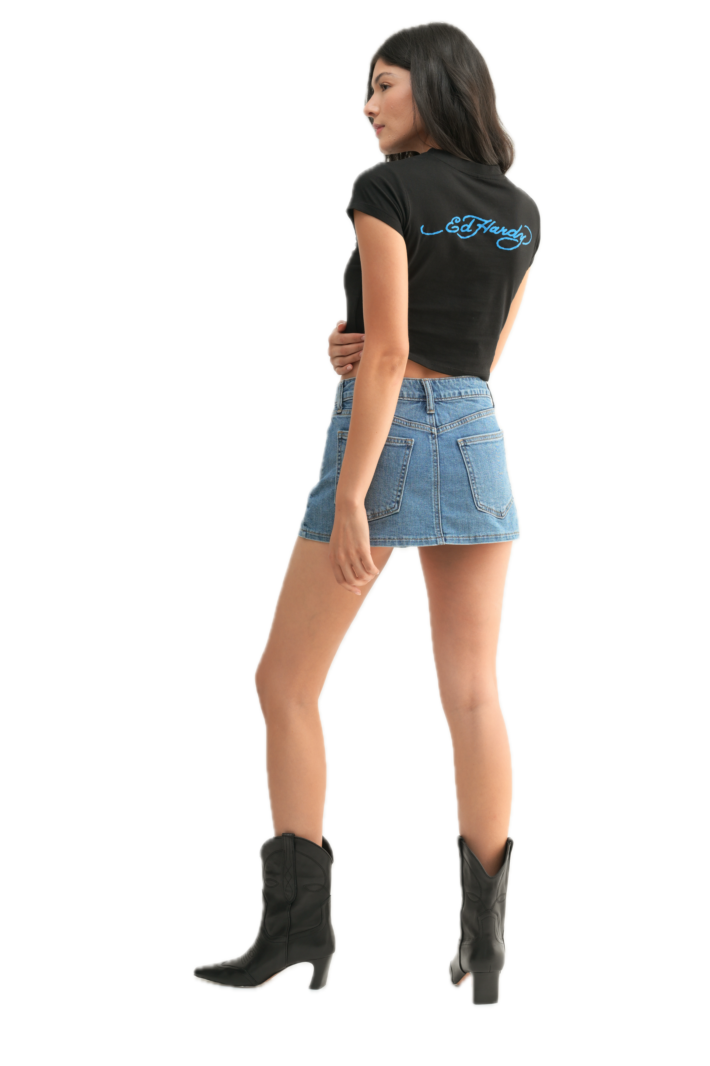 Low Rise Denim Skort