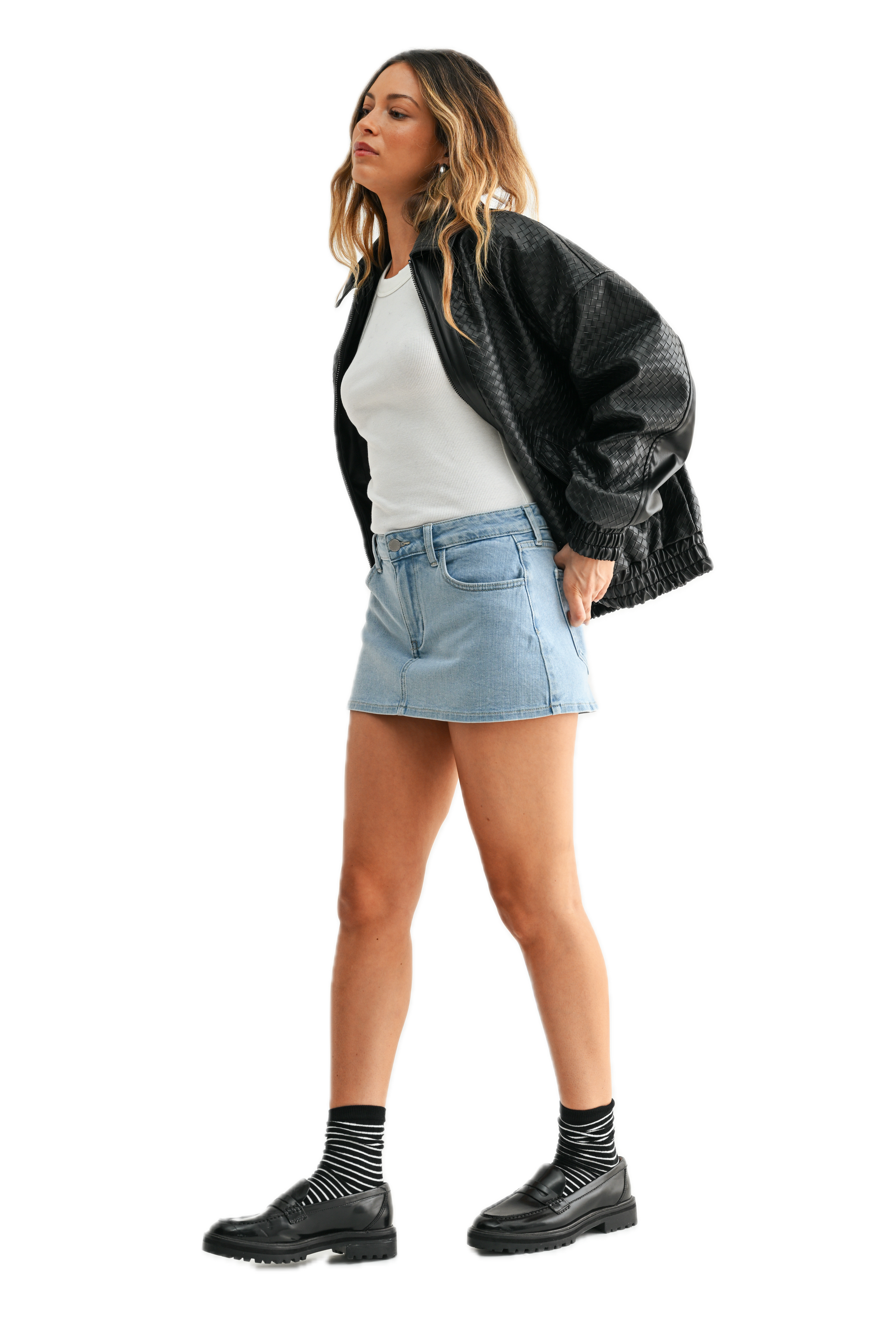 Low Rise Denim Skort
