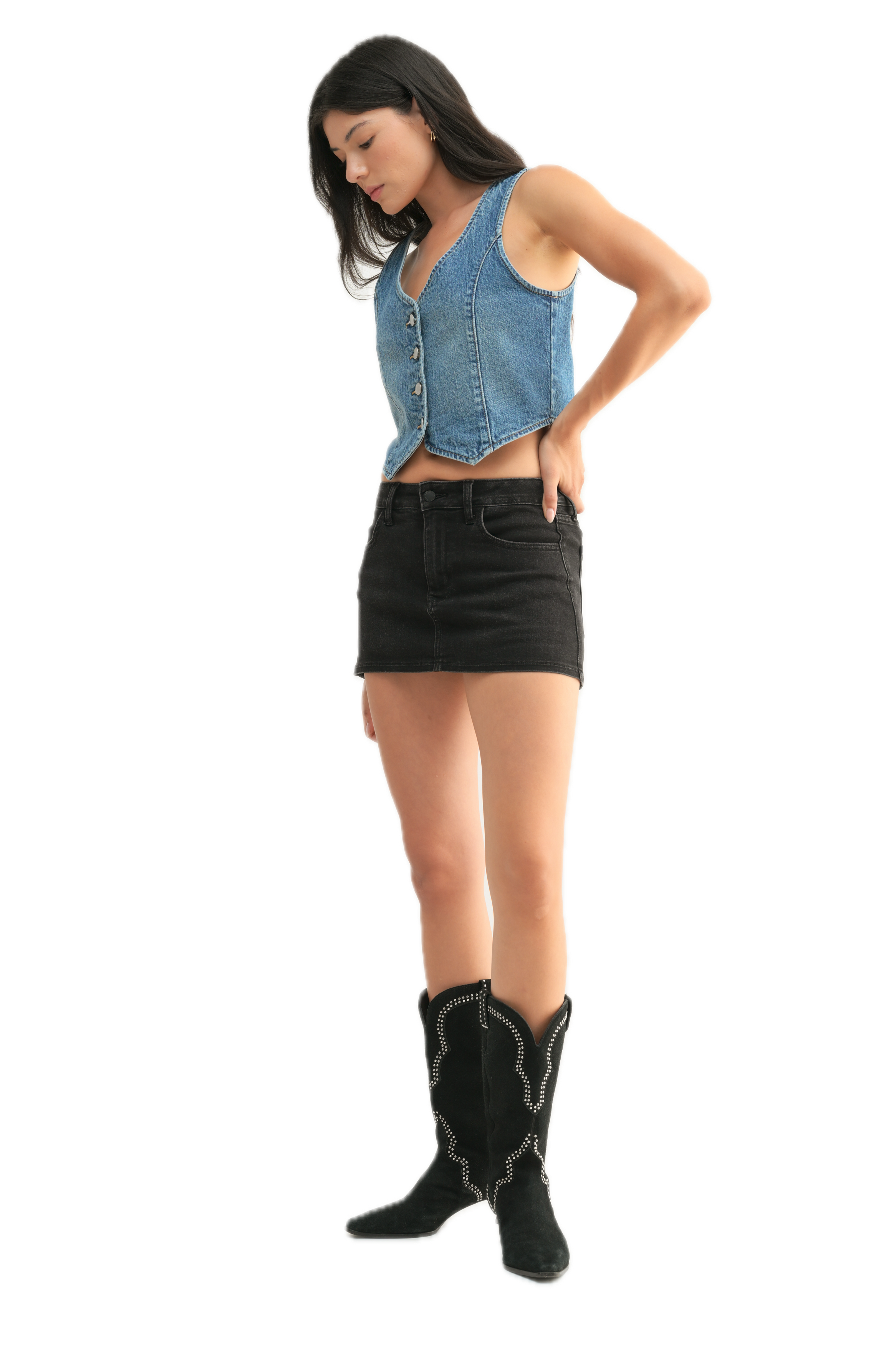 Low Rise Denim Skort