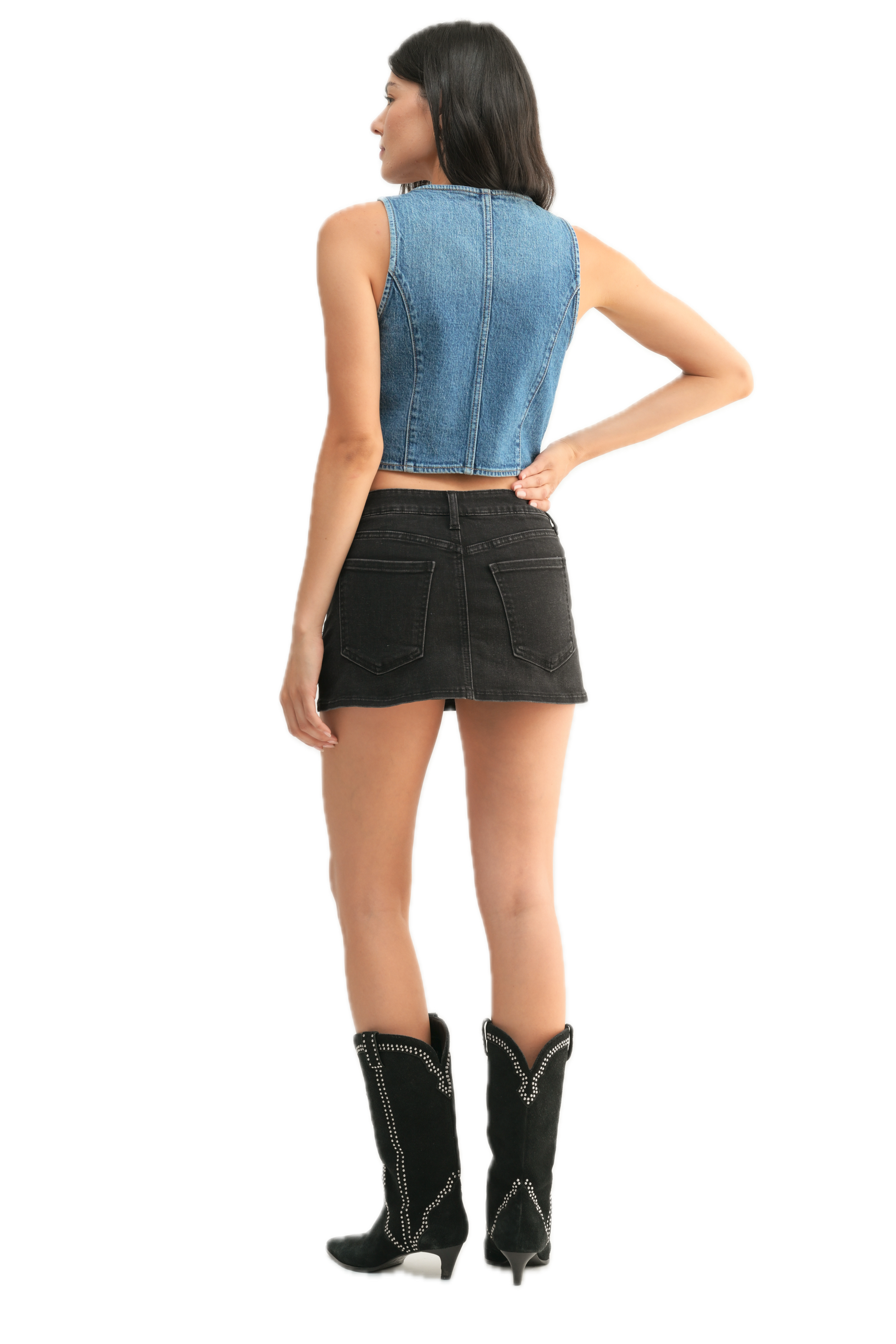 Low Rise Denim Skort