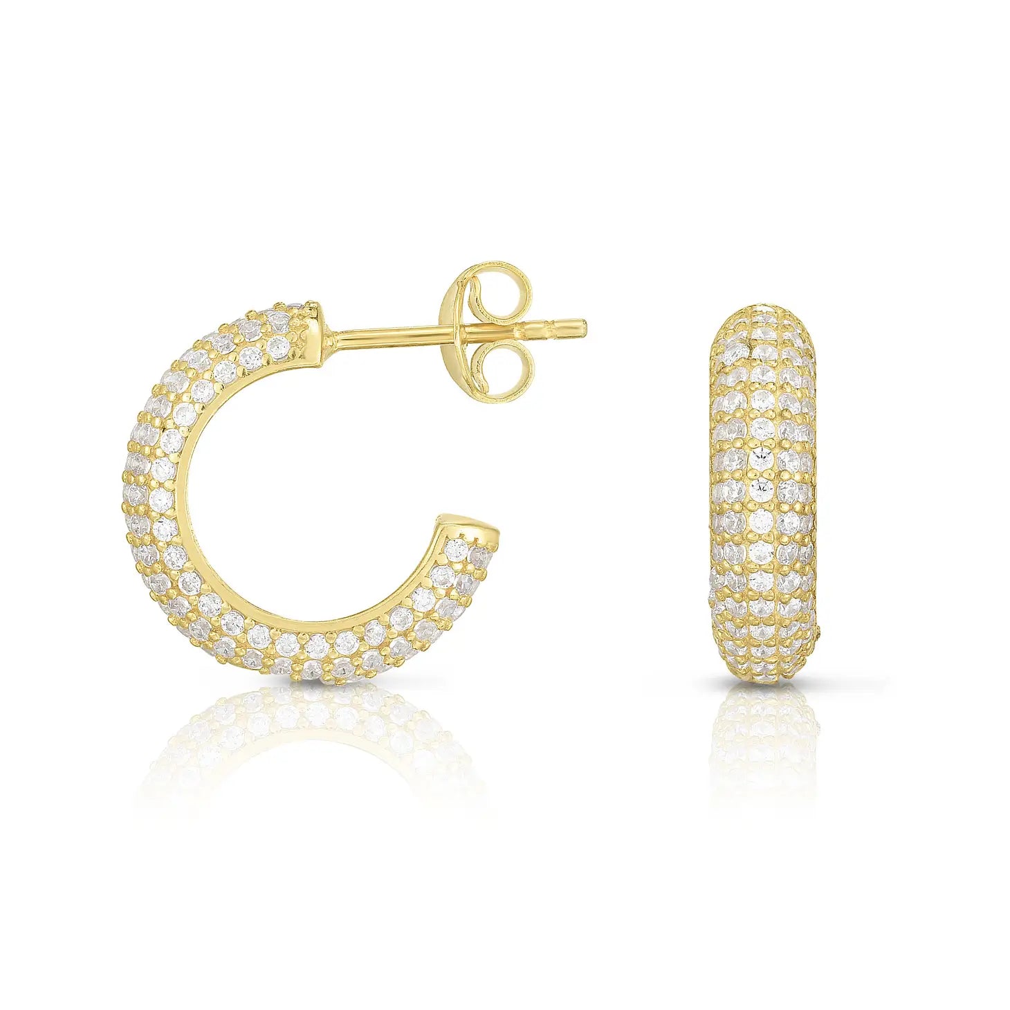 Gold Pave Hoops