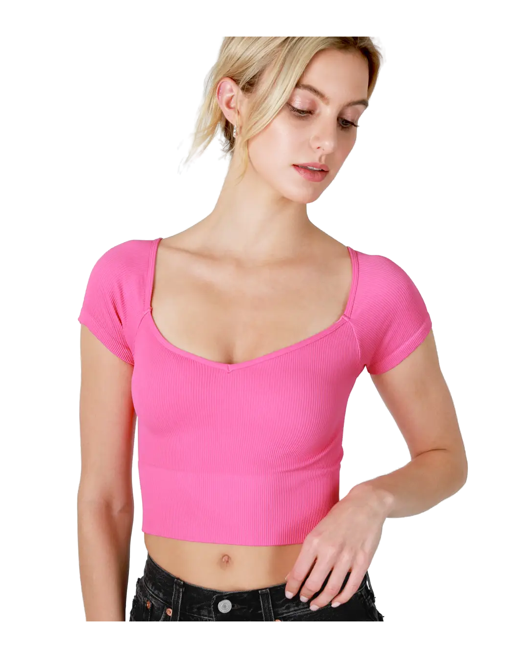 Cap Rib Crop Top